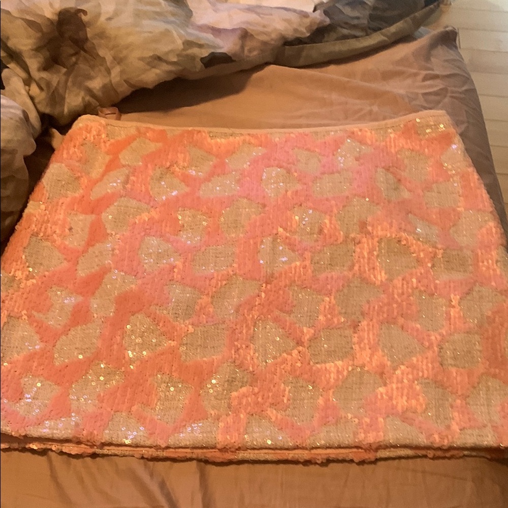 Banana Republic Pink Sequin Mini Skirt